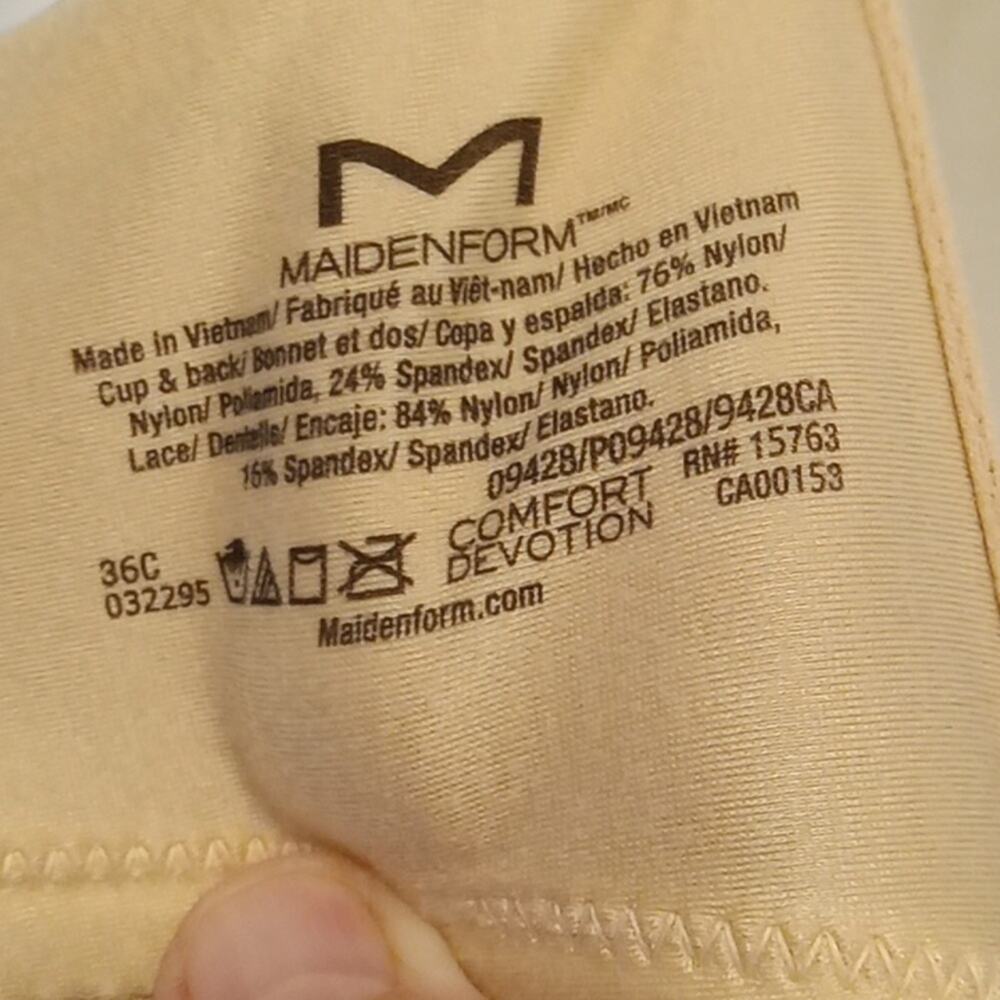 Maidenform Women's Cream underwire padded 36C bra. Comfortable,Sexy. - Picture 4 of 6
